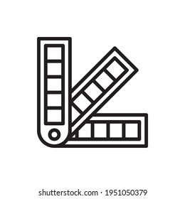 Color palette vector outline icon style illustration. EPS 10 file