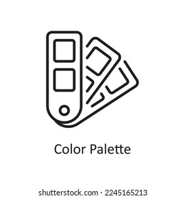 Ilustración de diseño de iconos de contorno de vector de paleta de colores. Símbolo de diseño y desarrollo en el archivo EPS 10 de fondo blanco
