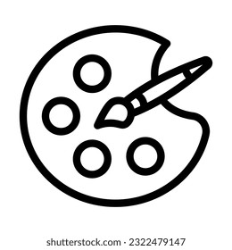 Color Palette Vector Thick Line Icon For Personal And Commercial Use.
