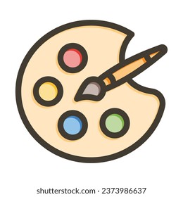 Color Palette Vector Thick Line Filled Colors Icon For Personal And Commercial Use.
