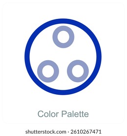 Color Palette and writing tools icon concept