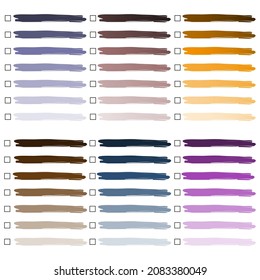 Color palette.A palette of pastel colors. Palettes of different skin tones. Vectoral image.