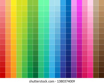 Color Palette.Bright Vector Background with Colors Collection.Bright Color Squares Set isolated on White Background.