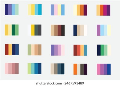 Color Palettes Pastel 20x4 Retro Neon Different and Mix Trending Vibrant Colour Swatches Color Palette Square Color Pallette Painting