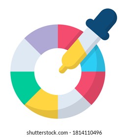 color pallet flat icon , photography and digital art flat vector design