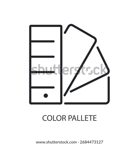 Color pallete thin line vector icons.