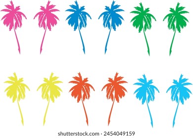 Color Palm Banner for Background
