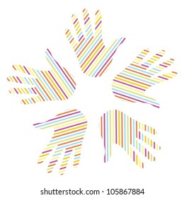 Color palms on a white background. EPS-10 (non transparent elements,non gradient)