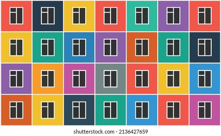 color panel building illustration in simple style 