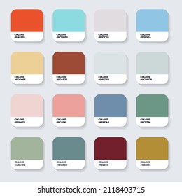 Farbe Pantone. Farbpalettenbeispiele in RGB-Farbvektorgrafik