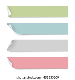 Color Paper Banners with shadows. Vector collection of elements for design business or web background. Vector set