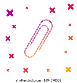 Color Paper clip icon isolated on white background. Gradient random dynamic shapes. Vector Illustration