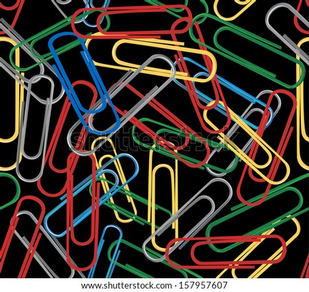 Similar – Colorful paper clips on a black board surface