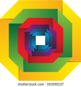 Color paper folding polygons. Vector illustration background.