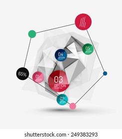 Color paper infographics, vector business design template