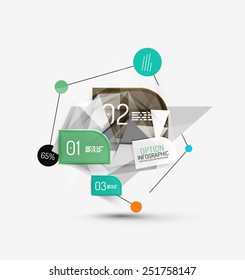 Color paper infographics, vector business design template
