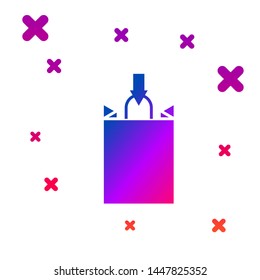 Color Paper shopping bag icon isolated on white background. Package sign. Gradient random dynamic shapes. Vector Illustration