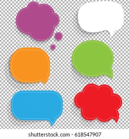 Color Paper Speech Bubbles Set Gradient Mesh, Vector Illustration