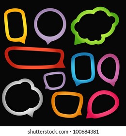 Nubes de discurso de papel de color