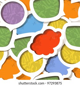 Color paper speech clouds vintage style
