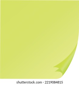 Color paper square note template with curled corner
