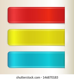 Color paper stripes inserted in paper cut vector illustration.