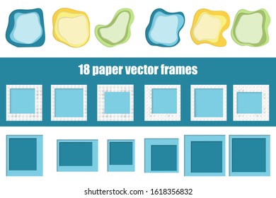 Color paper vector frame set