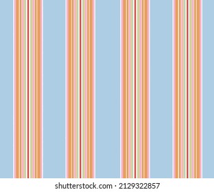 color parallel vertical lines pattern abstract vibrant geometric blue with orange background, Vector illustration for textile summer Seamless bright grunge style stripes.