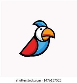 color parrot logo template modern - Vector