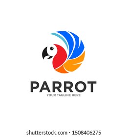 Color Parrot Logo Template Modern Vector