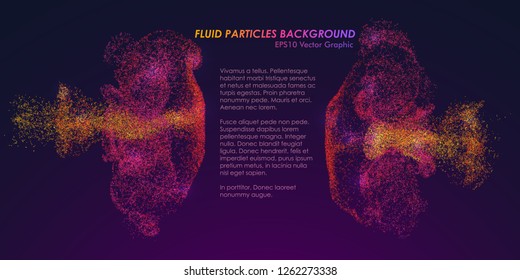 Color Particles Fluid Flow Design. Abstract Technology Background. EPS10 Vector Illustration.