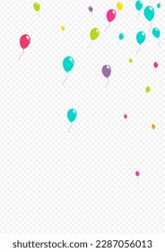 Color Party Baloon Vector Transparent Background. Birthday Balloon Backdrop. Pink and Blue Happy Texture. Cartoon Celebration Inflatable Ball Wallpaper.