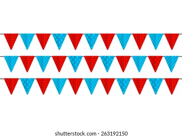 Color party flags isolated on white