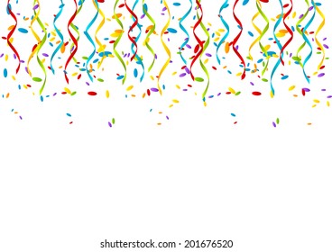 Color party ribbons on white background