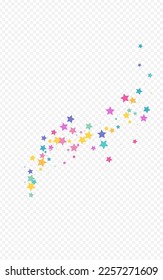 Color Party Vector Transparent Background Sky Pattern. Party Holiday Starry Banner. Shine Vector Transparent Background Illustration. Rainbow Magic Dust Border.