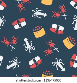 Color pattern with Asian dishes