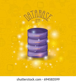 color pattern background with brightness of colorful data base icon with file server vector illustration