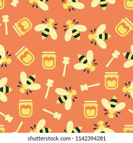 Color pattern with bees and honey