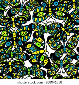 Color pattern with butterflies
