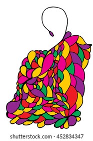 color pattern decorative Doodle leaves vector illustration