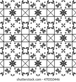 color pattern for embroidery, in the form of pixel mosaics. vector illustration. Simple leaves, butterfly, flower. for textile industry patterns home knitting, interior decoration items