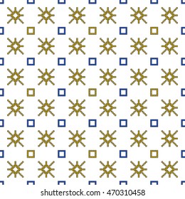 color pattern for embroidery, in the form of pixel mosaics. vector illustration. Simple leaves, butterfly, flower. for textile industry patterns home knitting, interior decoration items