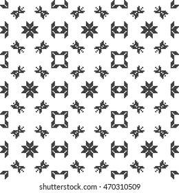 color pattern for embroidery, in the form of pixel mosaics. vector illustration. Simple leaves, butterfly, flower. for textile industry patterns home knitting, interior decoration items