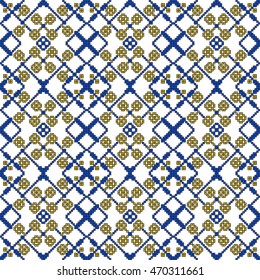 color pattern for embroidery, in the form of pixel mosaics. vector illustration. Simple leaves, butterfly, flower. for textile industry patterns home knitting, interior decoration items
