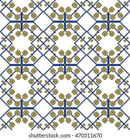 color pattern for embroidery, in the form of pixel mosaics. vector illustration. Simple leaves, butterfly, flower. for textile industry patterns home knitting, interior decoration items