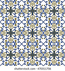 color pattern for embroidery, in the form of pixel mosaics. vector illustration. Simple leaves, butterfly, flower. for textile industry patterns home knitting, interior decoration items