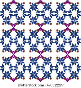 color pattern for embroidery, in the form of pixel mosaics. vector illustration. Simple leaves, butterfly, flower. for textile industry patterns home knitting, interior decoration items