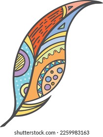 Color pattern feather. Bird wing ornate quill