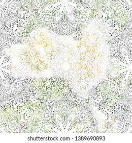 color pattern mandala floral elements. Decoration boho flower elements.