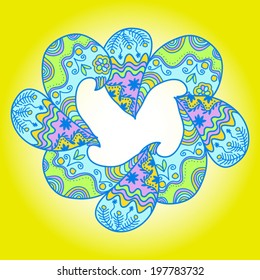  	 the color pattern on a yellow background vector